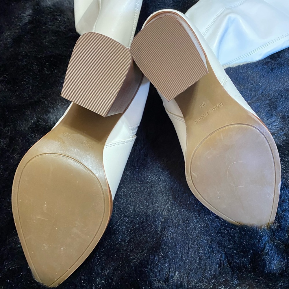 Marc Fisher Meyana Slouch Heeled Over the Knee Boots, Ivory, Size 9, EUC, - Picture 3 of 10